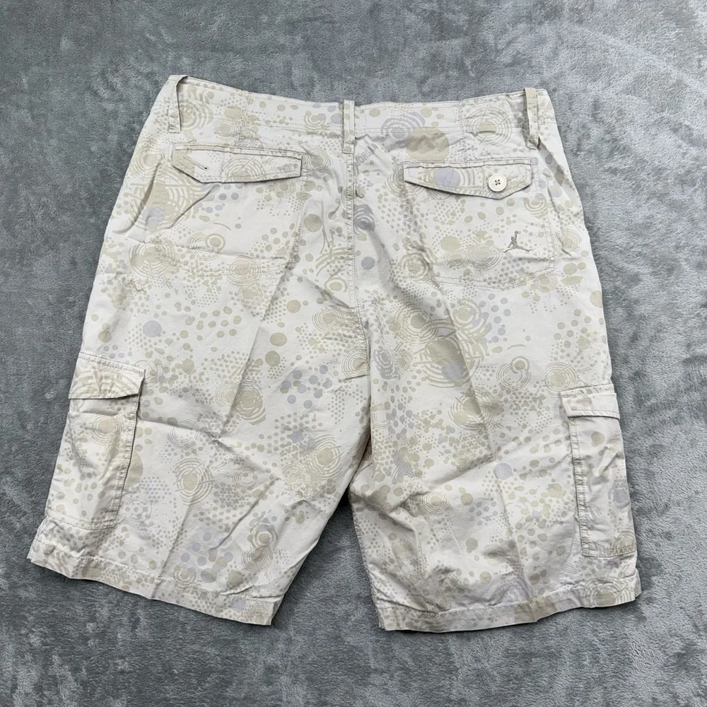 Jordan Cargo Shorts Beige Abstract Print Baggy Size 38R